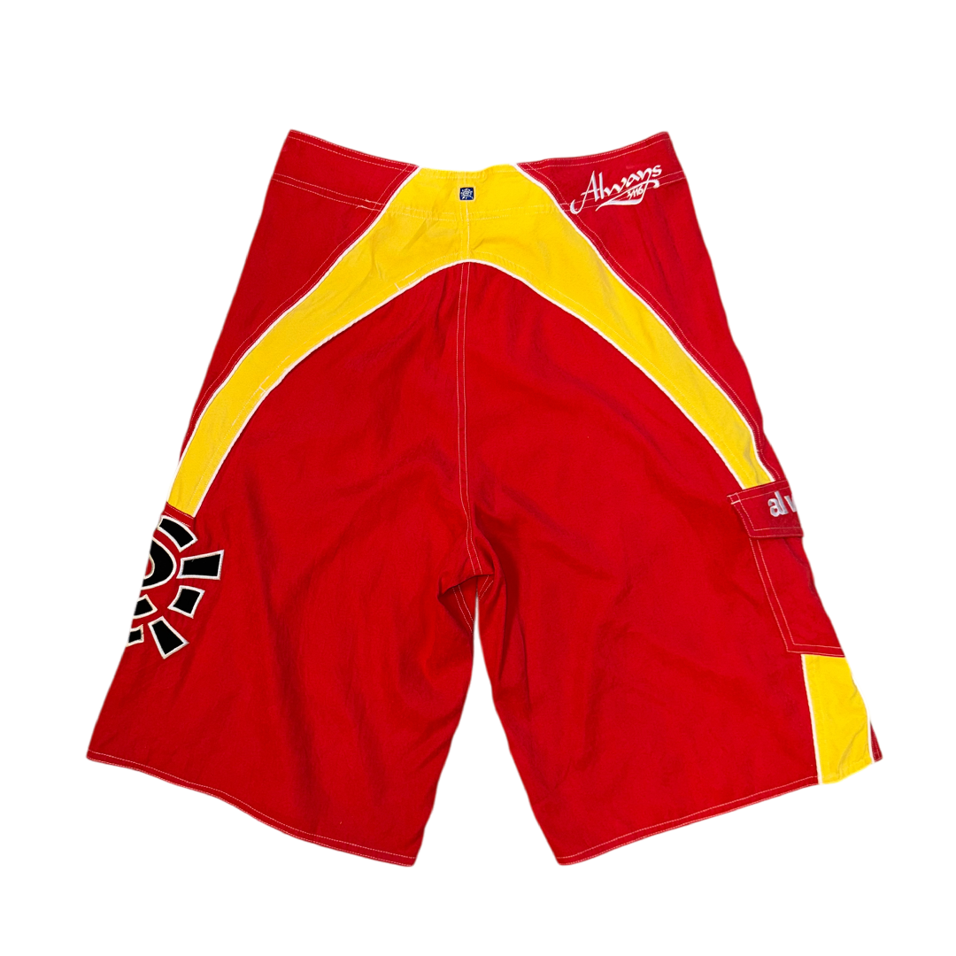 AI board shorts - yellow/red – always do what you should do