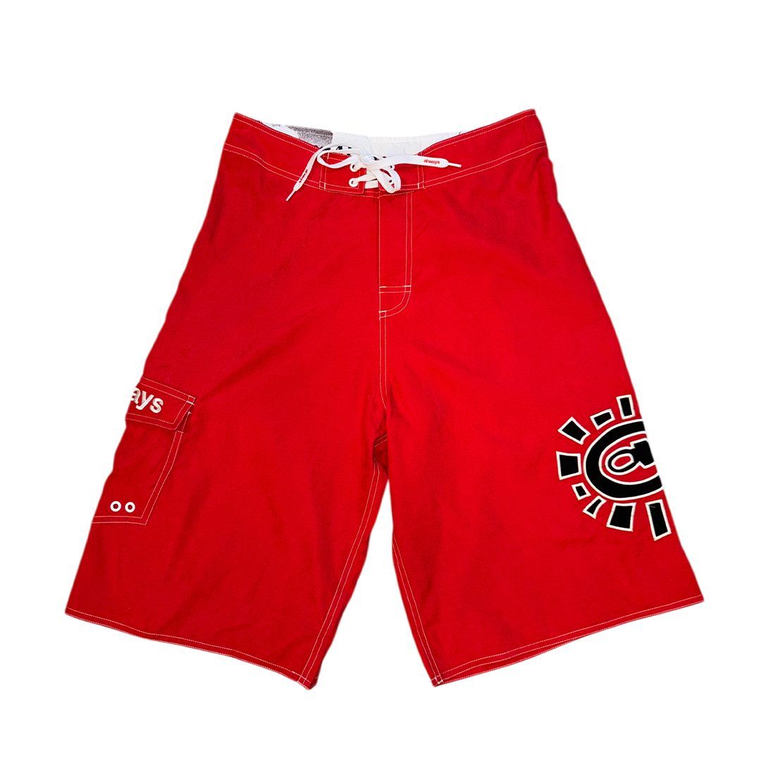 AI board shorts - yellow/red – always do what you should do