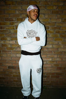 white @sun embroidered hoodie