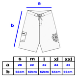 AI board shorts - black/white poker dot