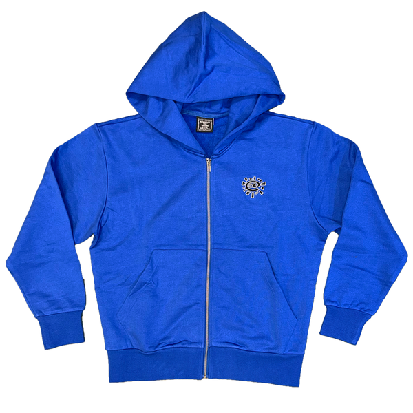 premium zip up hoodie - blue