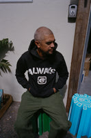 stencil applique hoodie - black