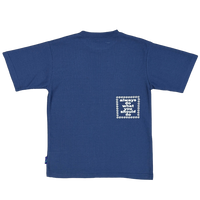 surf script waffle tshirt - navy