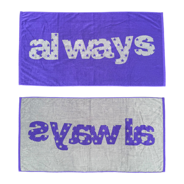 always up towel - purple/grey