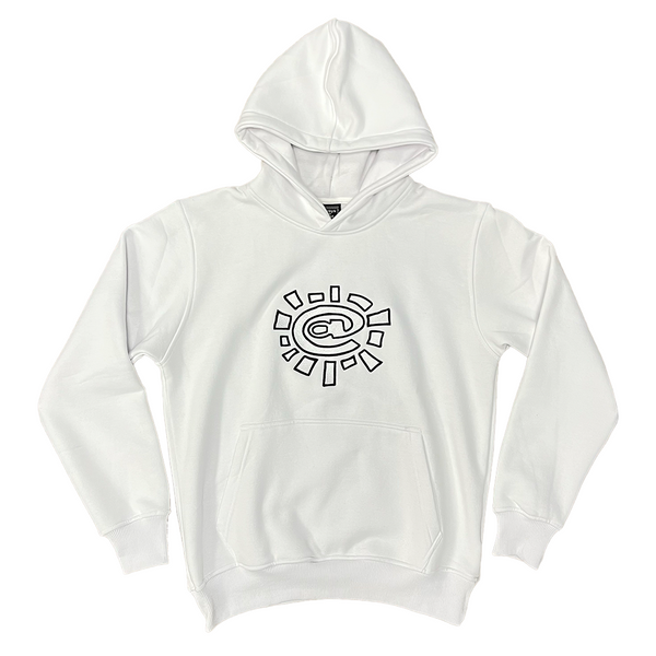 white @sun embroidered hoodie