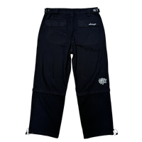 zip off drill trouser - black