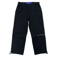 zip off drill trouser - black