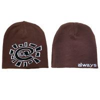 brown reversible no cuff beanie