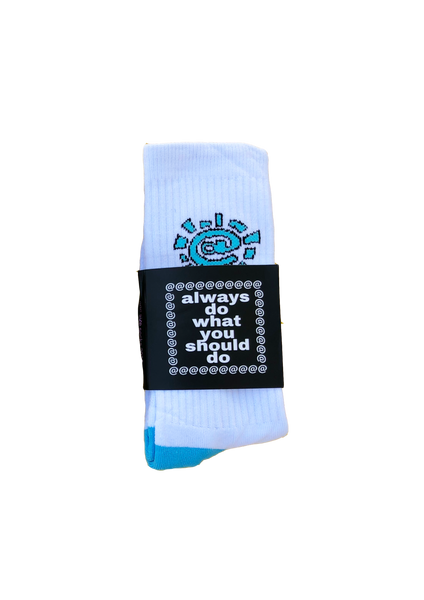 white / blue @sun sock