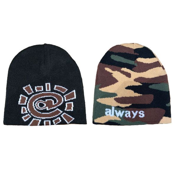 black / camo reversible no cuff beanie – always do what you should do black / camo reversible no cuff beanie – always do what you should do