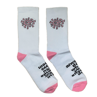 white / pink @sun sock