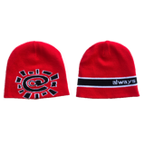 reversible no cuff beanie - red